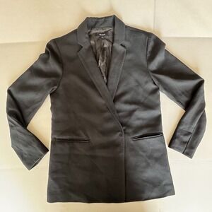 Madewell Womens size 2 Lycée Drapey Blazer Jacket Black C0173 EUC